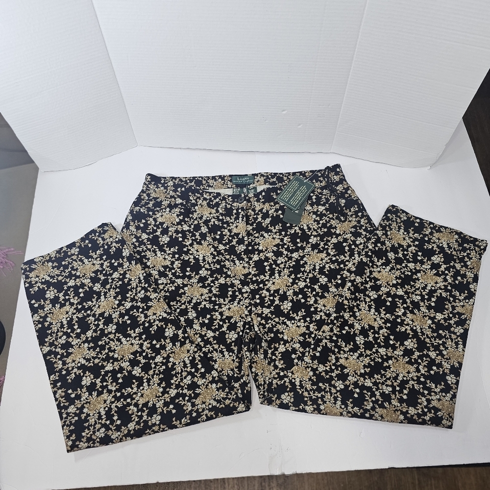 Floral Black and Tan Pants - Picture 11 of 13